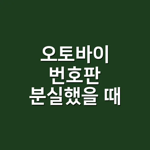 오토바이 번호판 분실했을 때 다시 발급받는 방법 - 요약