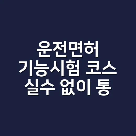 운전면허 기능시험 코스 실수 없이 통과하는 방법 - 요약