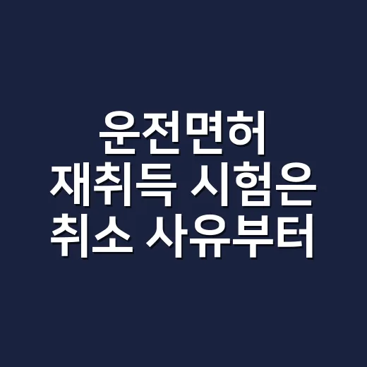 운전면허 재취득 시험은 취소 사유부터 확인하는 방법 - 요약