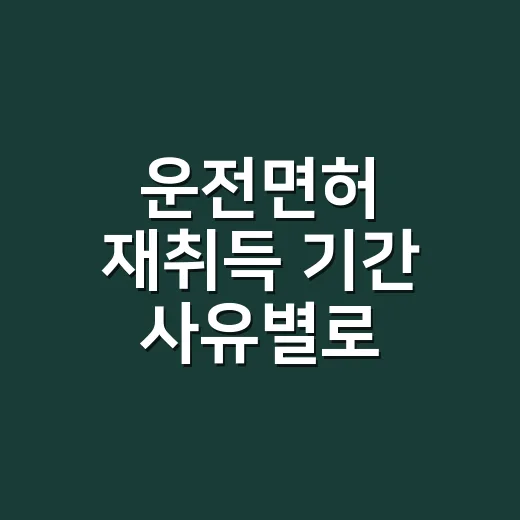 운전면허 재취득 기간 사유별로 확인하는 방법 - 요약