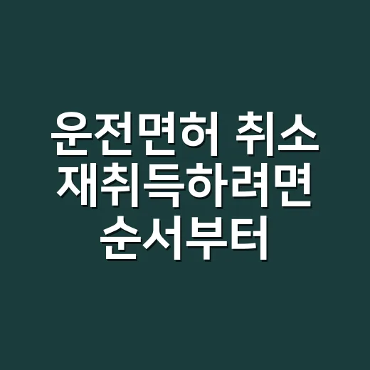 운전면허 취소 재취득하려면 순서부터 확인하세요 - 요약
