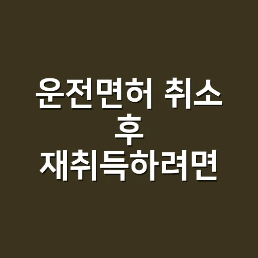 운전면허 취소 후 재취득하려면 이렇게 준비하세요 - 요약