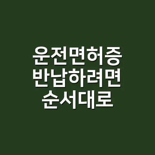 운전면허증 반납하려면 순서대로 이렇게 하세요 - 요약