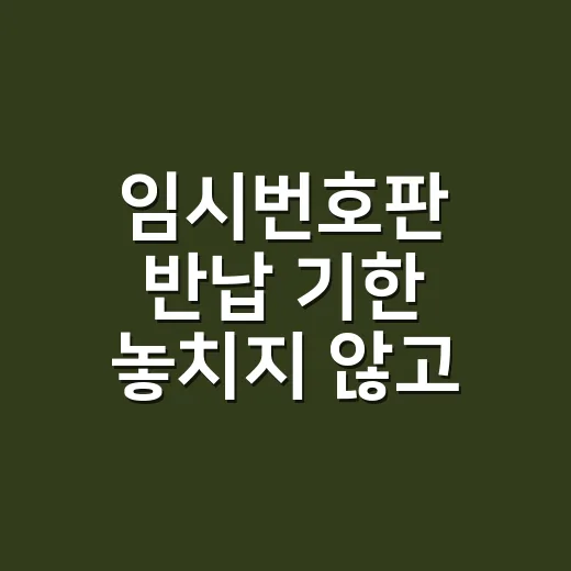 임시번호판 반납 기한 놓치지 않고 처리하는 방법 - 요약