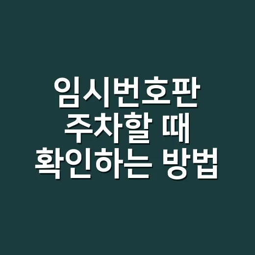 임시번호판 주차할 때 확인하는 방법 - 요약