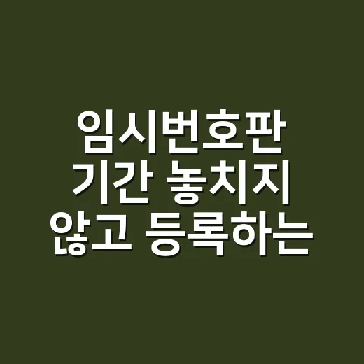 임시번호판 기간 놓치지 않고 등록하는 방법 - 요약