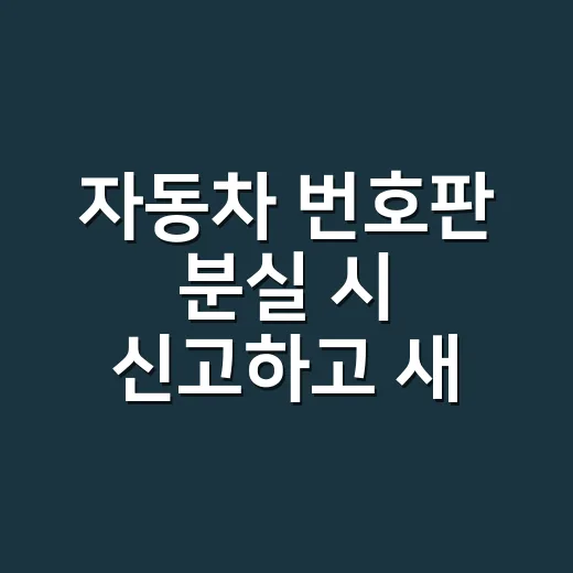 자동차 번호판 분실 시 신고하고 새 번호 받는 방법 - 요약