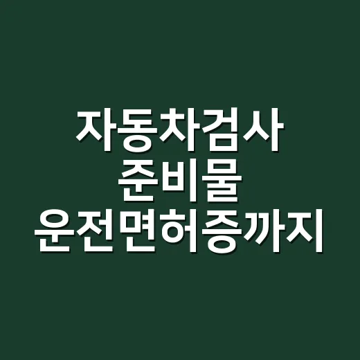 자동차검사 준비물 운전면허증까지 챙겨야 할까 - 요약