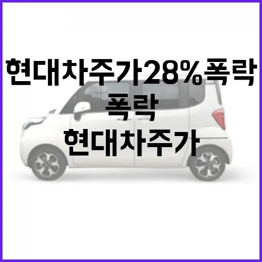 현대차 주가 28% 폭락을 현실적으로 해석하는 방법 - 요약
