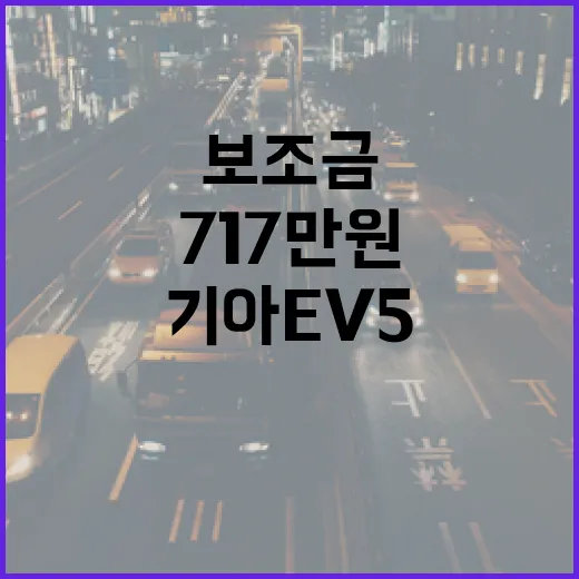 기아 EV5 717만원 보조금 적용받아 사려면 이렇게 계산하세요 - 요약