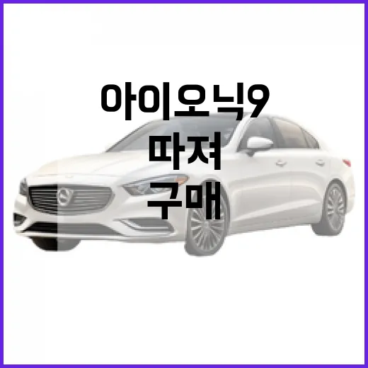 아이오닉9 구매하려면 이렇게 따져보는 방법 - 요약