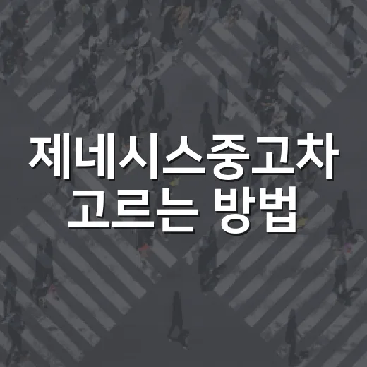 제네시스중고차 고르는 방법, 초보자가 계약 전 꼭 확인할 것들 - 요약