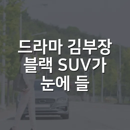 드라마 김부장 블랙 SUV가 눈에 들어왔다면 이렇게 보면 됩니다 - 요약