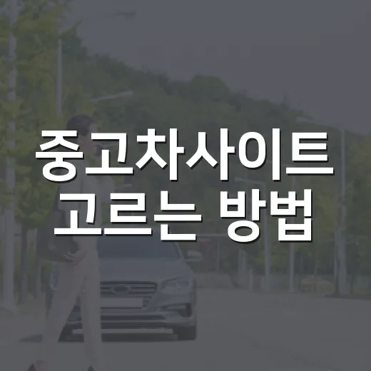 중고차사이트 고르는 방법, 초보자는 이렇게 비교하면 덜 흔들립니다 - 요약
