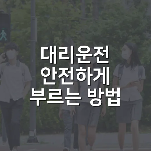 대리운전 안전하게 부르는 방법, 요금부터 사고 대응까지 초보자를 위한 기준 - 요약