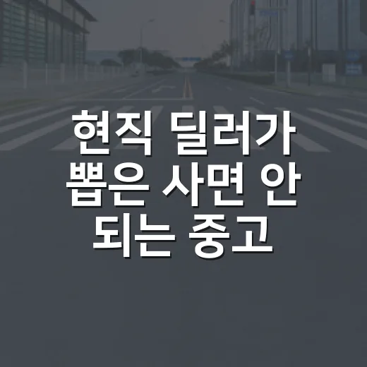 현직 딜러가 뽑은 사면 안 되는 중고차 TOP5 피하는 방법 - 요약