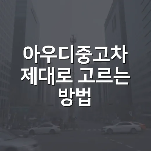 아우디중고차 제대로 고르는 방법, A6·Q5 살 때 꼭 보는 기준 - 요약