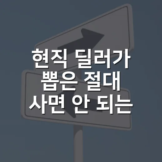 현직 딜러가 뽑은 절대 사면 안 되는 중고차 TOP5 피하는 방법 - 요약