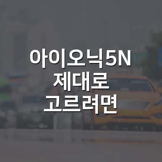 아이오닉5N 제대로 고르려면 이렇게 따져보는 방법 - 요약