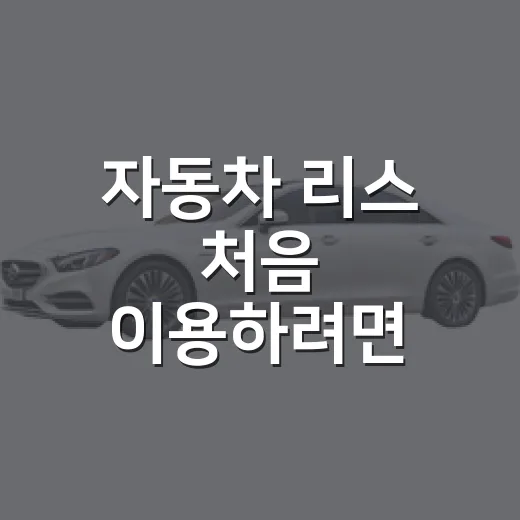 자동차 리스 처음 이용하려면 이렇게 비교하면 손해를 줄일 수 있습니다 - 요약