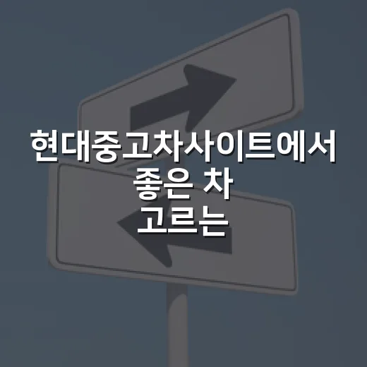 현대중고차사이트에서 좋은 차 고르는 방법, 초보자는 이렇게 보면 됩니다 - 요약