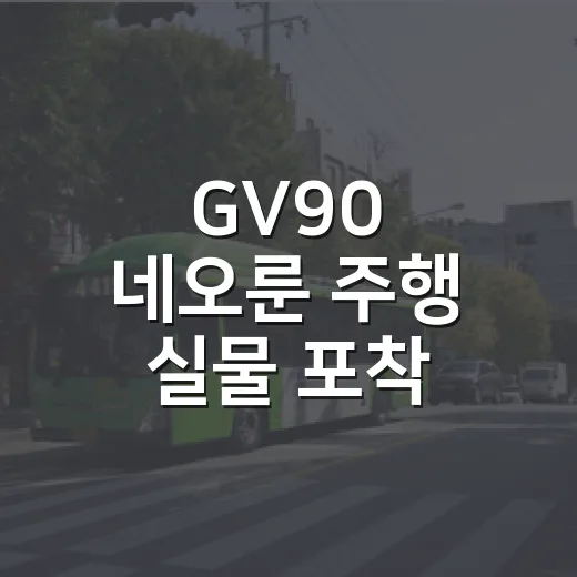 GV90 네오룬 주행 실물 포착 사진 제대로 읽는 방법 - 요약