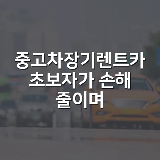 중고차장기렌트카 초보자가 손해 줄이며 고르는 방법 - 요약