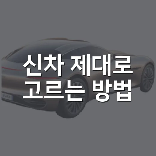 신차 제대로 고르는 방법, 계약 전 꼭 확인할 것들 - 요약