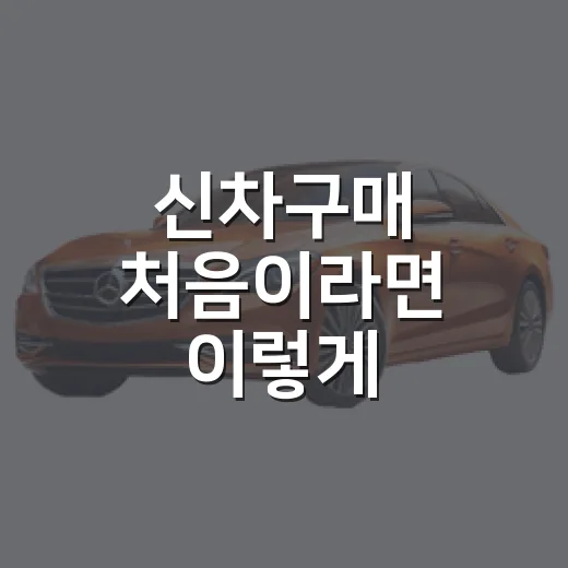 신차구매 처음이라면 이렇게 진행하는 방법 - 요약