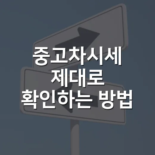 중고차시세 제대로 확인하는 방법, 초보자도 가격에 휘둘리지 않으려면 이렇게 - 요약