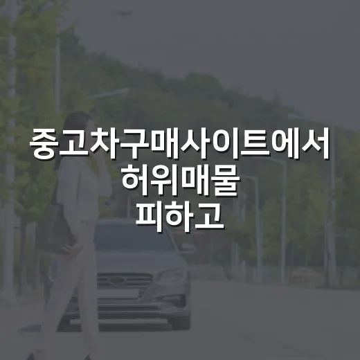 중고차구매사이트에서 허위매물 피하고 좋은 차 고르는 방법 - 요약