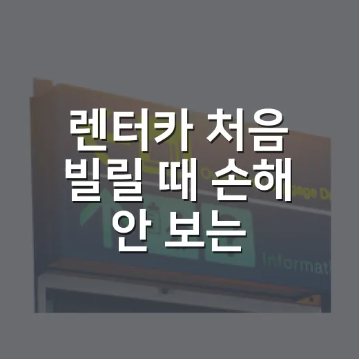 렌터카 처음 빌릴 때 손해 안 보는 방법 - 요약