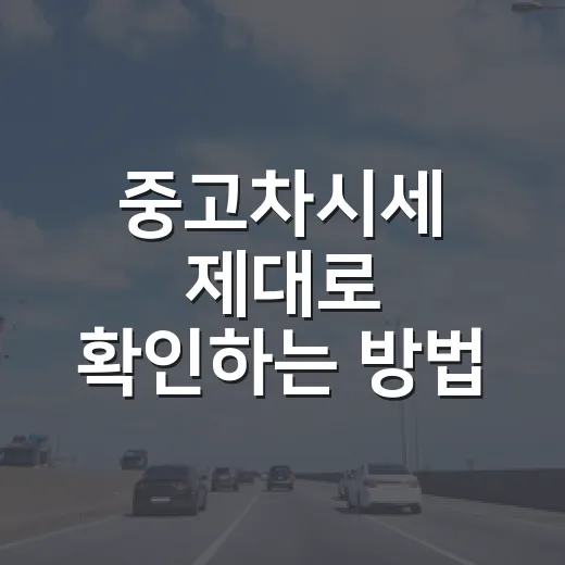 중고차시세 제대로 확인하는 방법, 초보자는 이렇게 보시면 됩니다 - 요약
