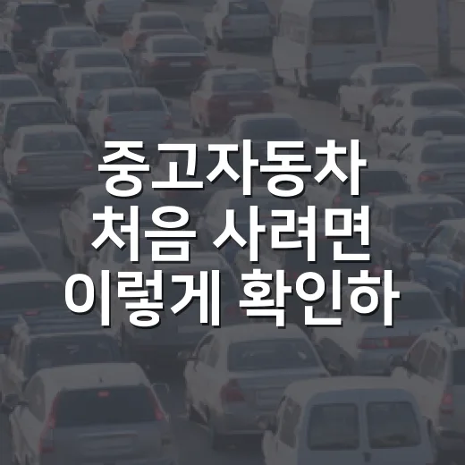 중고자동차 처음 사려면 이렇게 확인하는 방법 - 요약