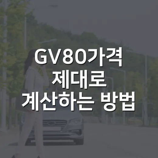 GV80가격 제대로 계산하는 방법, 6천만 원대부터 9천만 원대까지 견적 잡는 법 - 요약