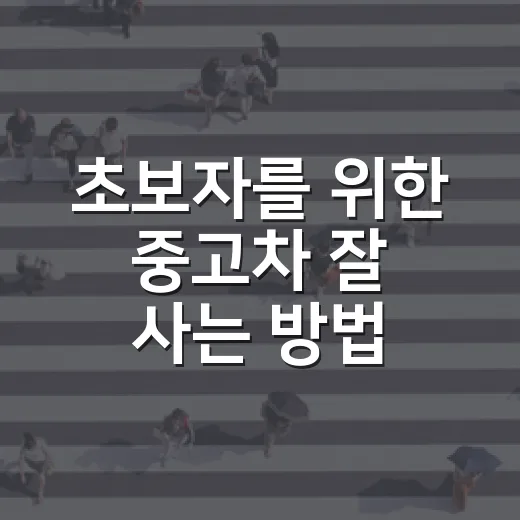초보자를 위한 중고차 잘 사는 방법: 사고 이력부터 시운전까지 - 요약