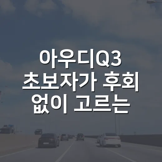 아우디Q3 초보자가 후회 없이 고르는 방법 - 요약