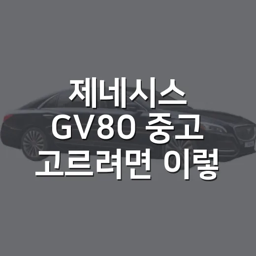 제네시스 GV80 중고 고르려면 이렇게 확인하면 됩니다 - 요약