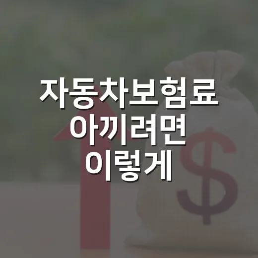 자동차보험료 아끼려면 이렇게 비교하고 가입하는 방법 - 요약