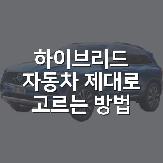 하이브리드 자동차 제대로 고르는 방법, 연비만 보고 사면 놓치는 것들 - 요약