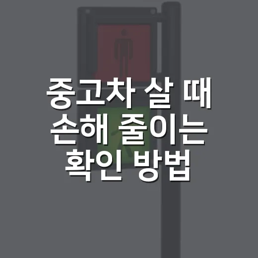 중고차 살 때 손해 줄이는 확인 방법 - 요약