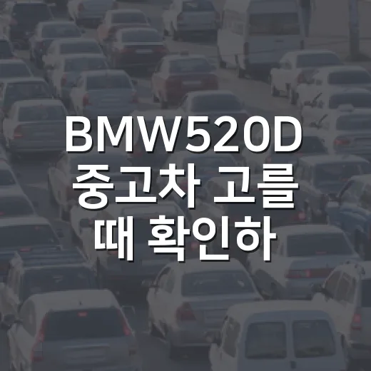 BMW520D 중고차 고를 때 확인하는 방법 - 요약