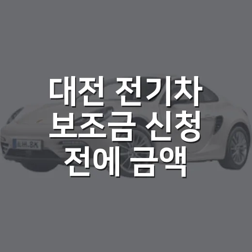 대전 전기차 보조금 신청 전에 금액 확인하는 방법 - 요약