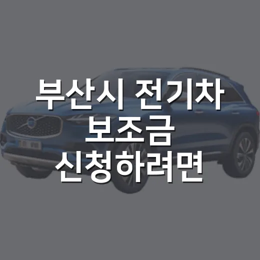 부산시 전기차 보조금 신청하려면 이렇게 확인하세요 - 요약