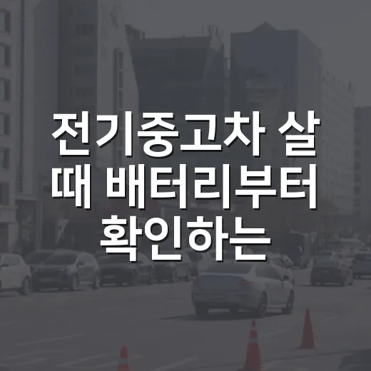 전기중고차 살 때 배터리부터 확인하는 방법 - 요약
