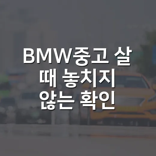 BMW중고 살 때 놓치지 않는 확인 방법 - 요약