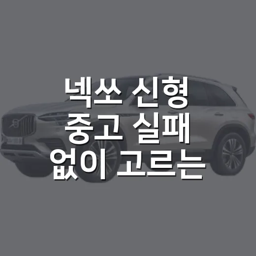 넥쏘 신형 중고 실패 없이 고르는 방법 - 요약