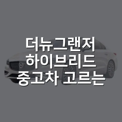 더뉴그랜저 하이브리드 중고차 고르는 방법 - 요약