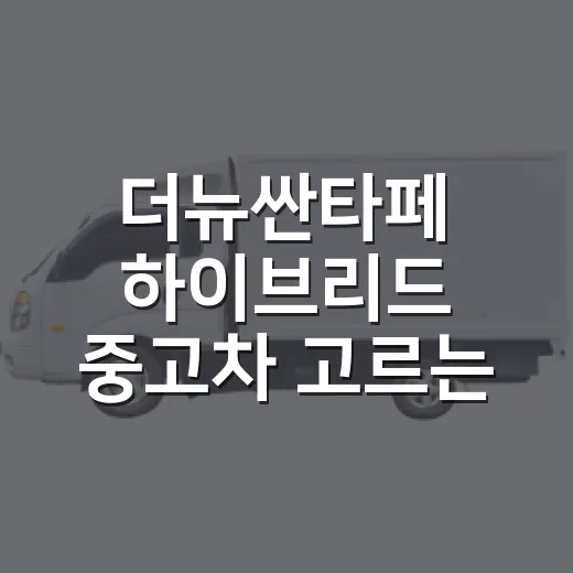 더뉴싼타페 하이브리드 중고차 고르는 방법 - 요약
