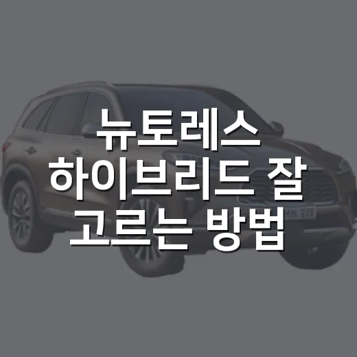 뉴토레스 하이브리드 잘 고르는 방법 - 요약